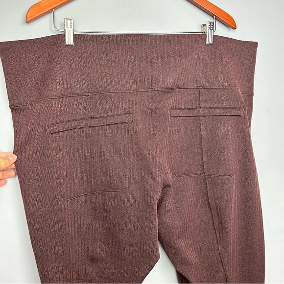 ATHLETA 3X Delancey herringbone tight leggings plus size zip back pockets brown - Picture 8 of 15